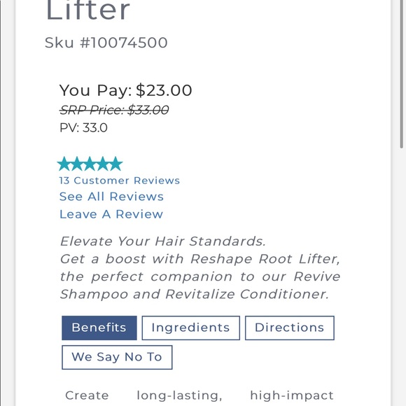 Monat Reshape Root Lifter 4.5 oz Spray Brand New - Picture 5 of 5